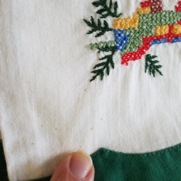 2 -TWO Vintage Lillian Vernon Christmas Tree Guest Towels Cross Stitch Bathroom - Picture 17 of 17
